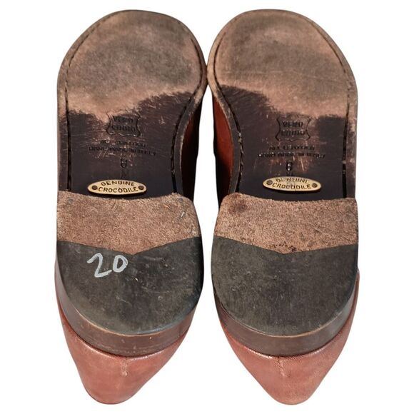 Belvedere Genuine Crocodile Loafers Shoes Mens 8 M Brown Tassel main image 7